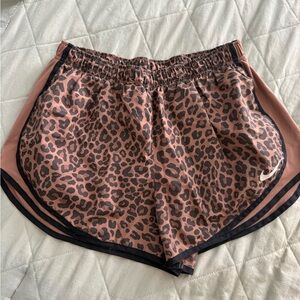 Nike Women's Athletic Shorts - Brown Leopard Print